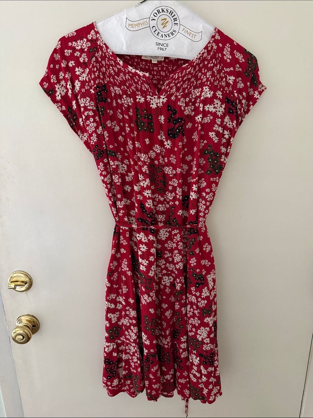 FatFace Red Floral Tie-Front Midi Dress